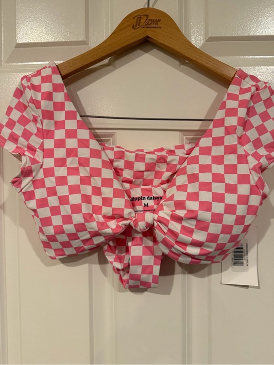Dippin' Daisy's Other - Dippin' Daisy's Pink & White Checkered Knot Bikini NWT M